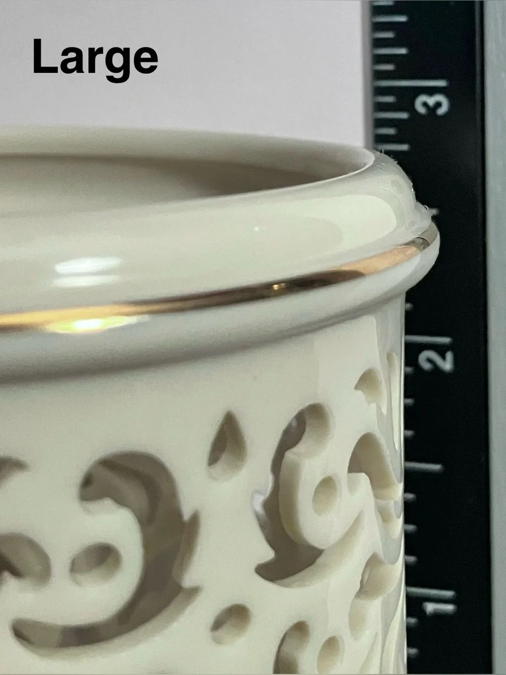 4 LENOX ILLUMINATIONS Pierced VOTIVE CANDLE HOLDERS / Elegant IVORY BONE CHINA